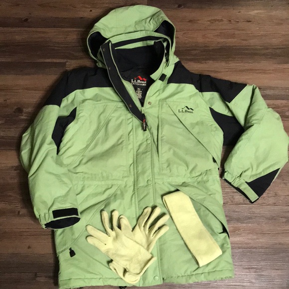L.L. Bean Jackets & Coats Soft Lime Green Ski Jacket W Accessories